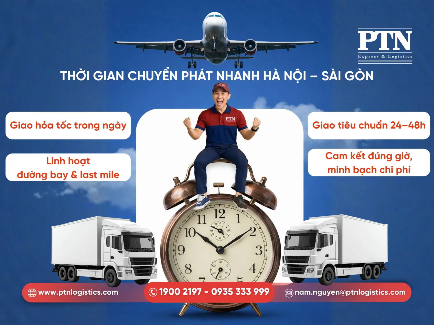 Thời gian chuyển phát nhanh Hà Nội Sài Gòn