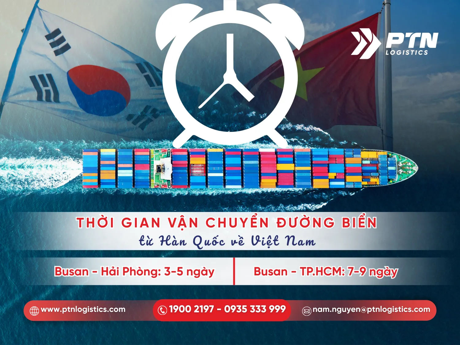 Thời gian vận chuyển đường biển từ Hàn Quốc về Việt Nam