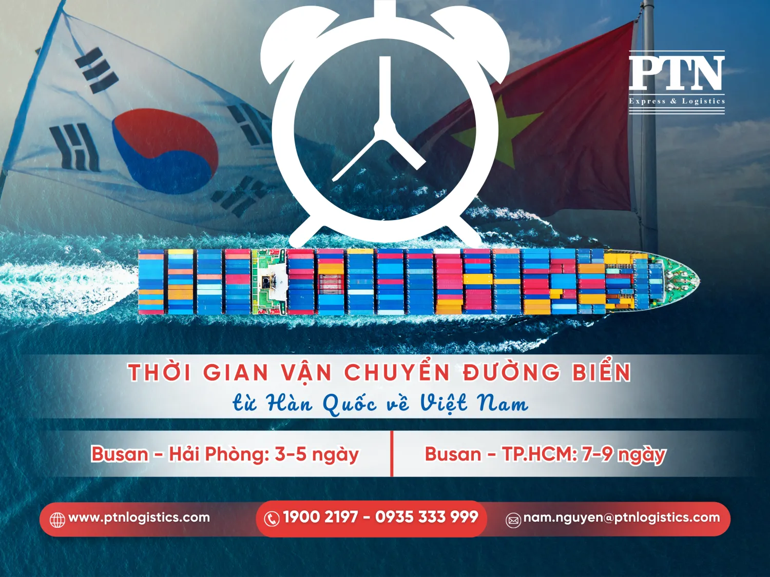 Thời gian vận chuyển đường biển từ Hàn về Việt Nam
