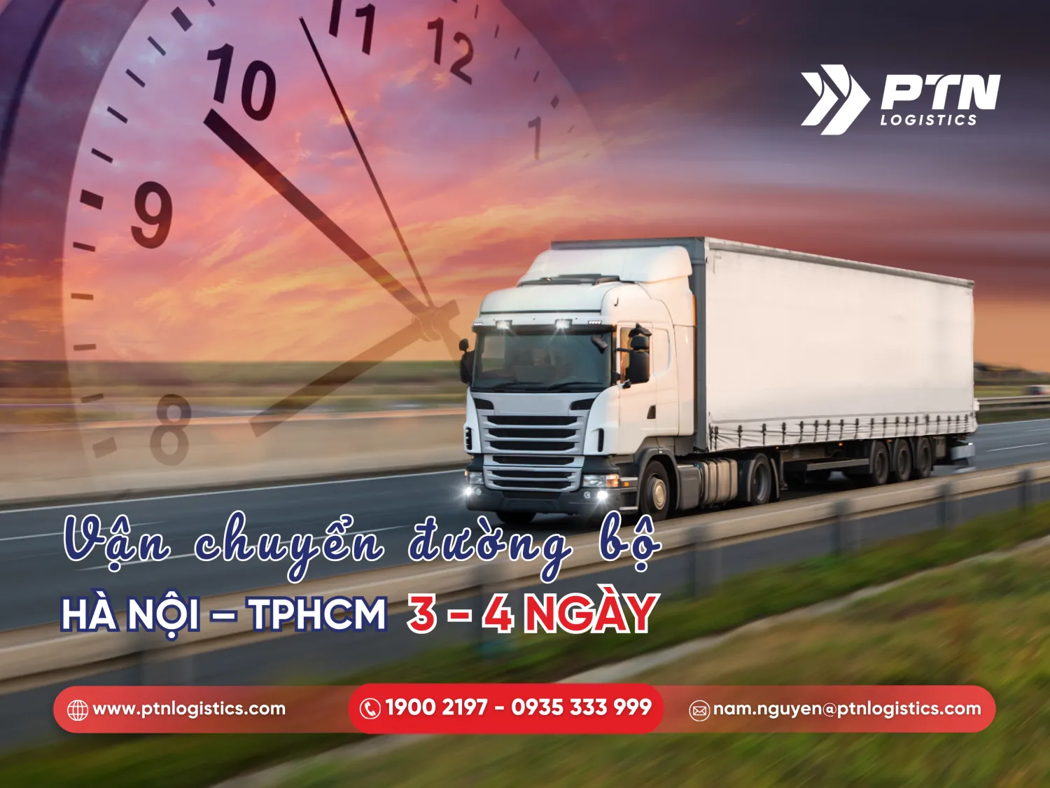 Thời gian vận chuyển đường bộ từ Hà Nội vào HCM