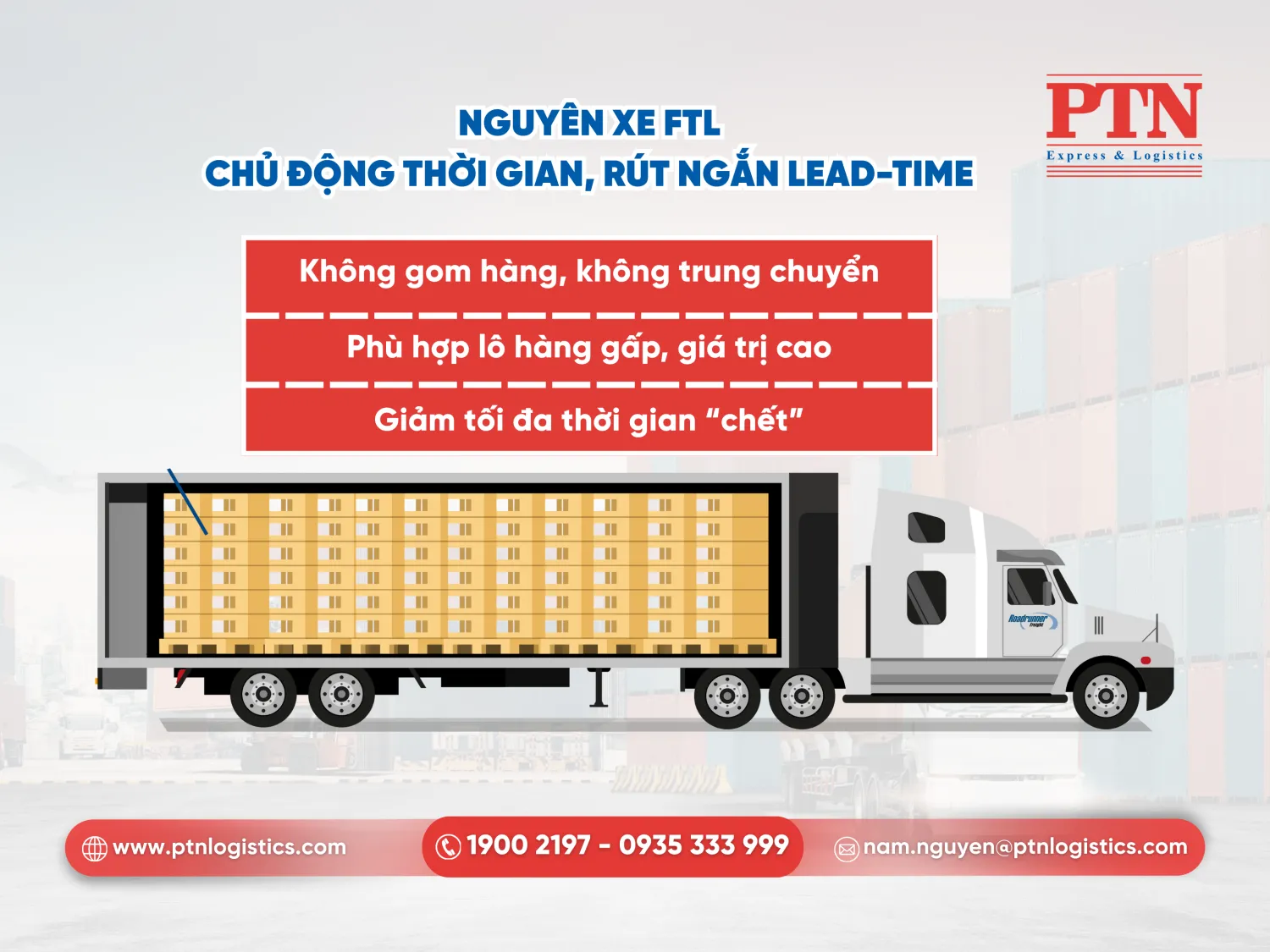 Thời gian vận chuyển hàng nguyên xe (FTL)