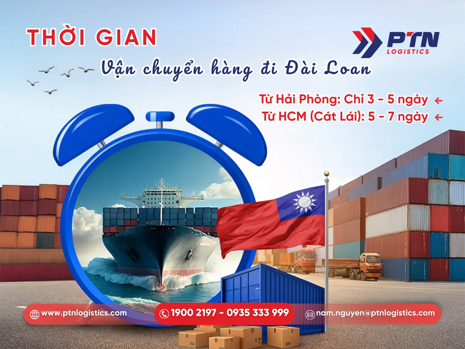 Thời gian vận chuyển từ Việt Nam đi Đài