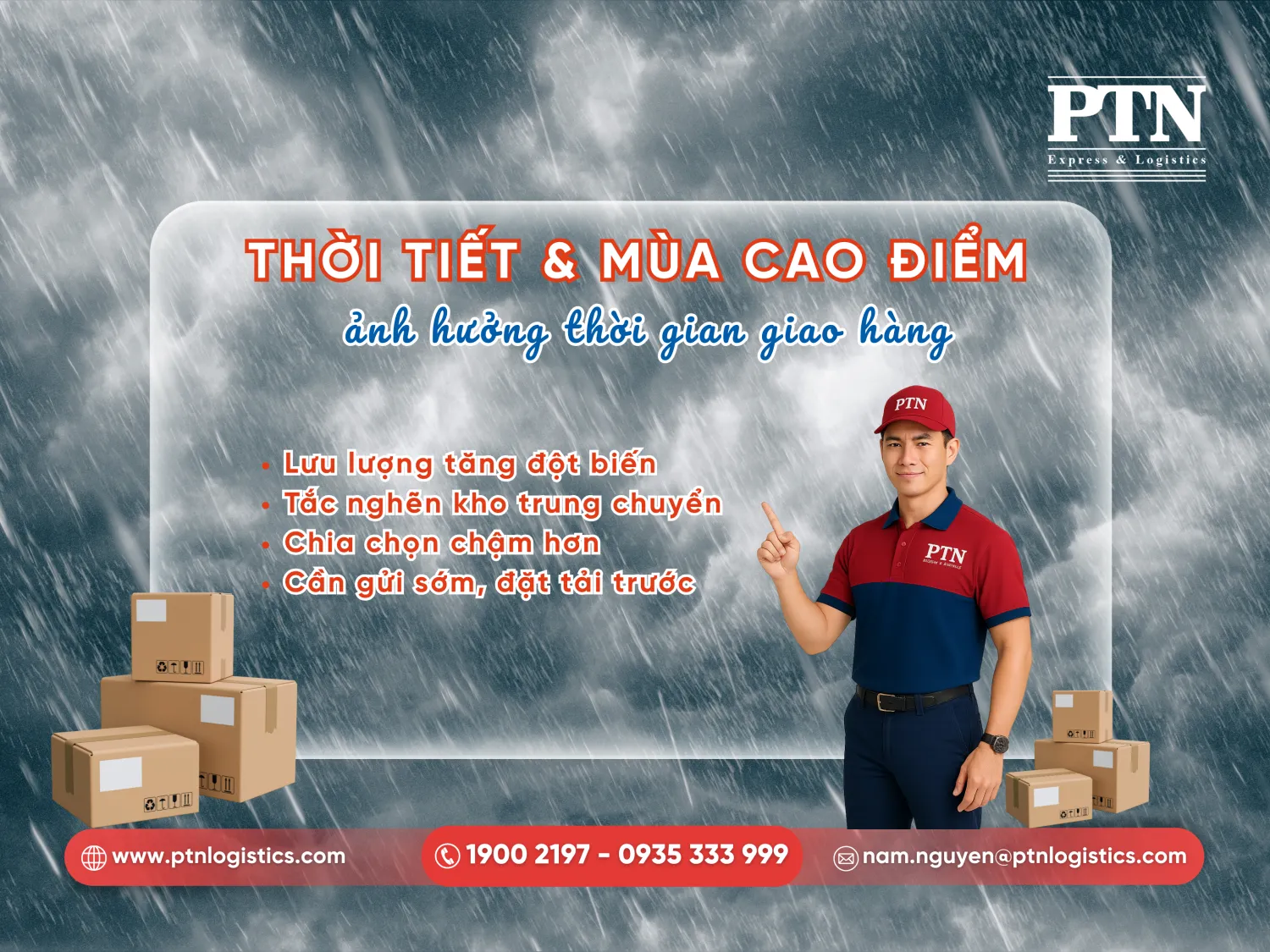 Thời tiết và mùa cao điểm ảnh hưởng đến thời gian