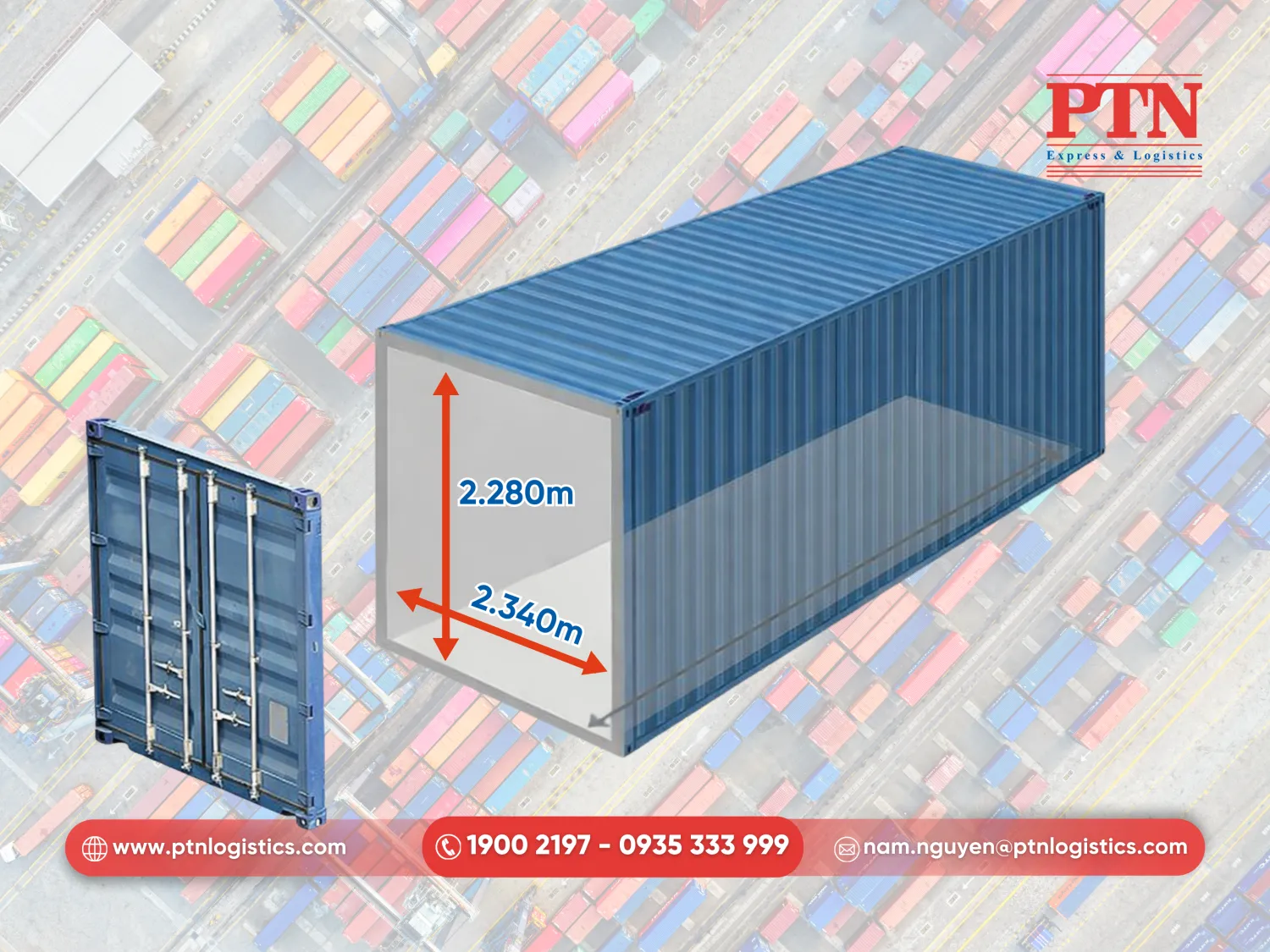 Thông số mở cửa container 20 feet