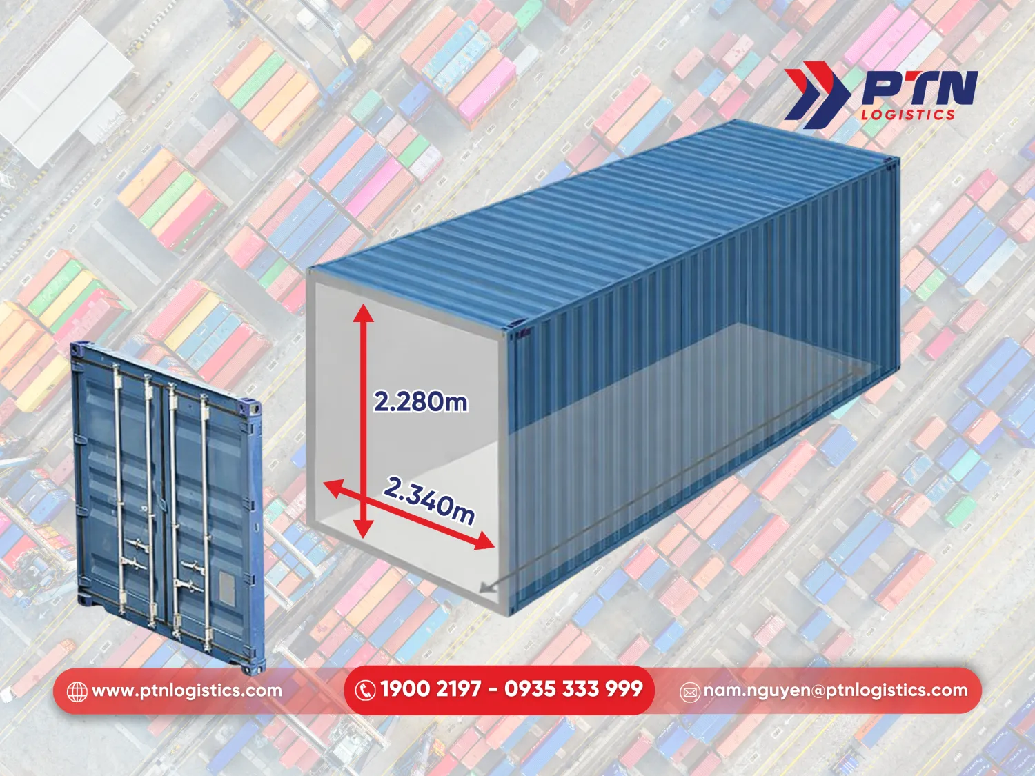 Thông số mở cửa của container 20 feet