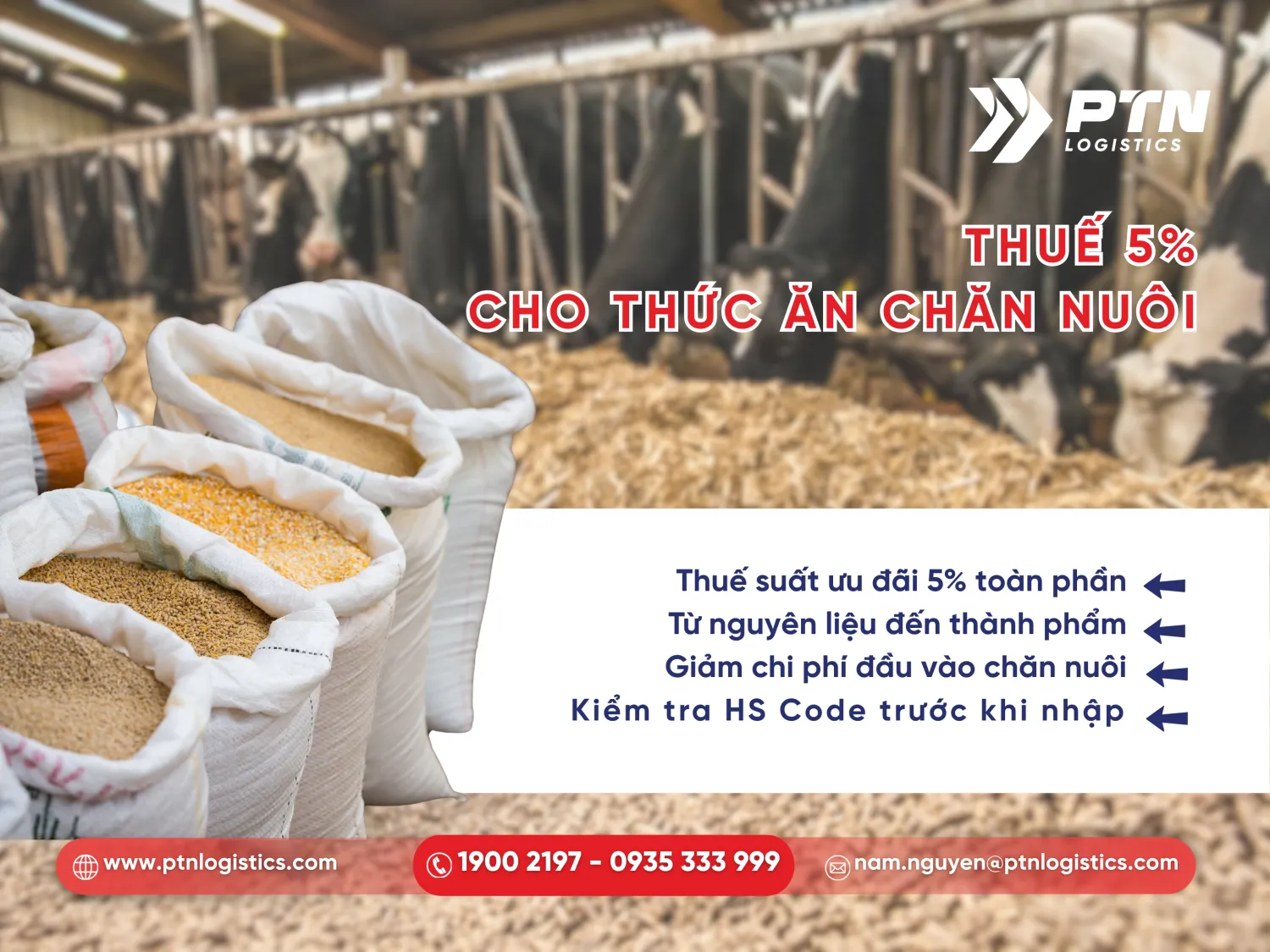 Thức ăn chăn nuôi là nhóm hàng chịu thuế suất 5