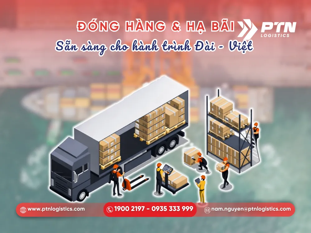 Thực hiện bước đóng hàng vào container