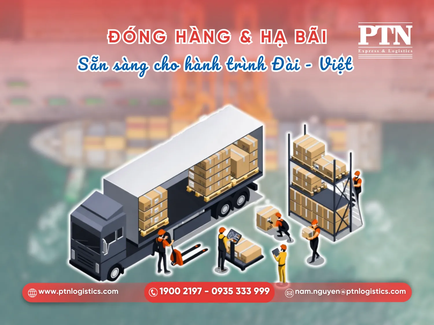 Thực hiện đóng hàng vào container