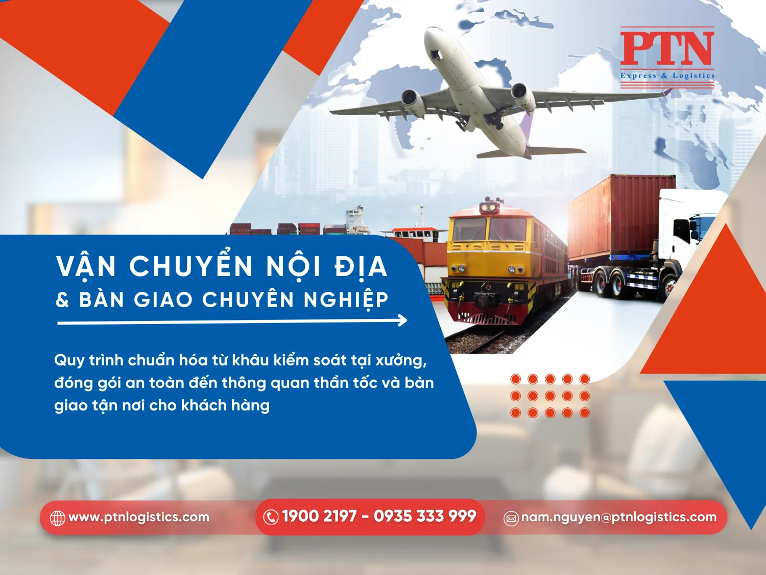 Tiến hành vận chuyển nội địa và bàn giao