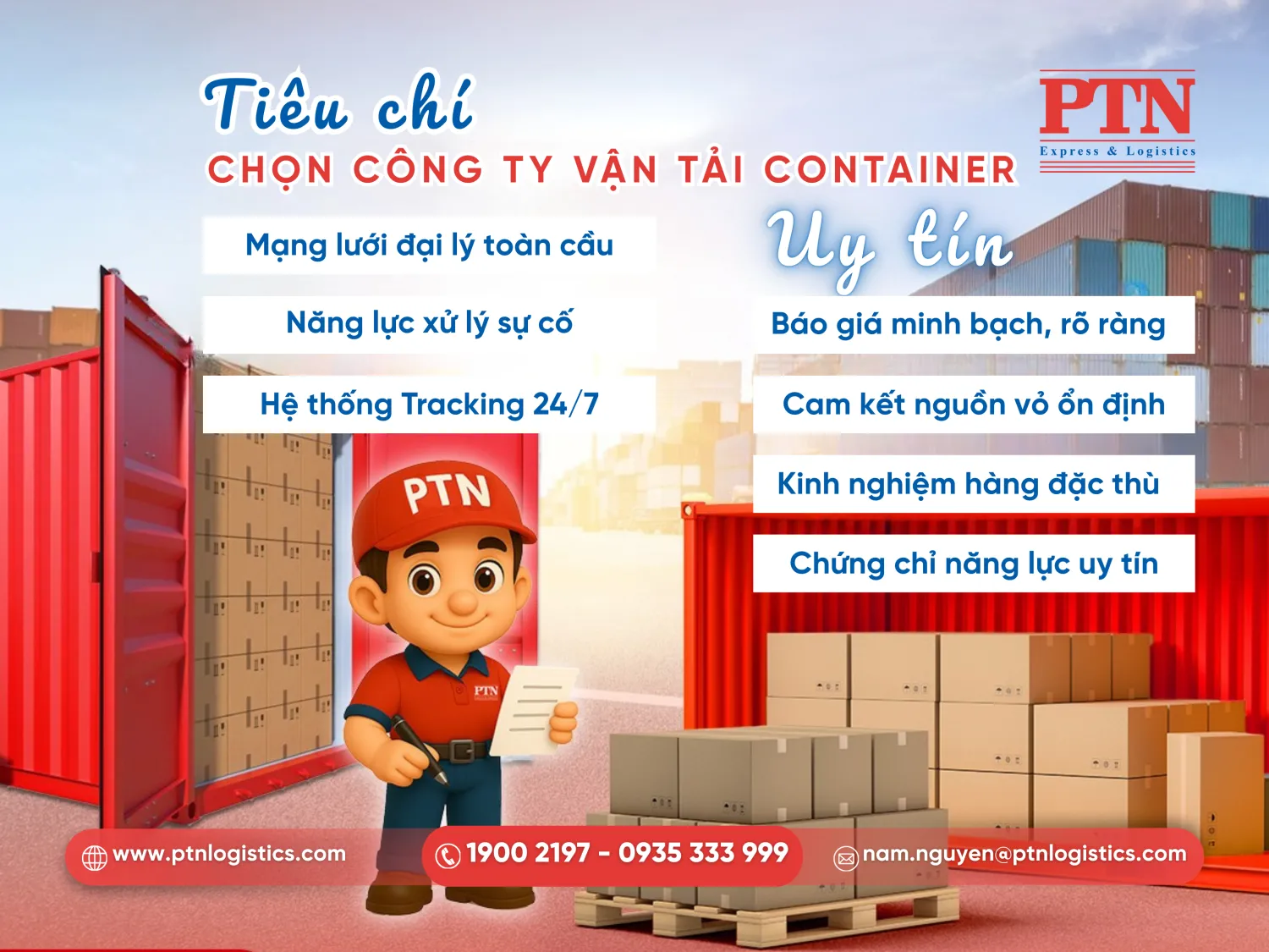 Tiêu chí đánh giá năng lực vận tải container