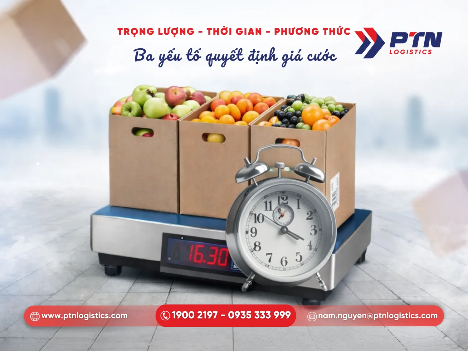 Trọng lượng thời gian làm ảnh hưởng hưởng đến phương thức vận chuyển