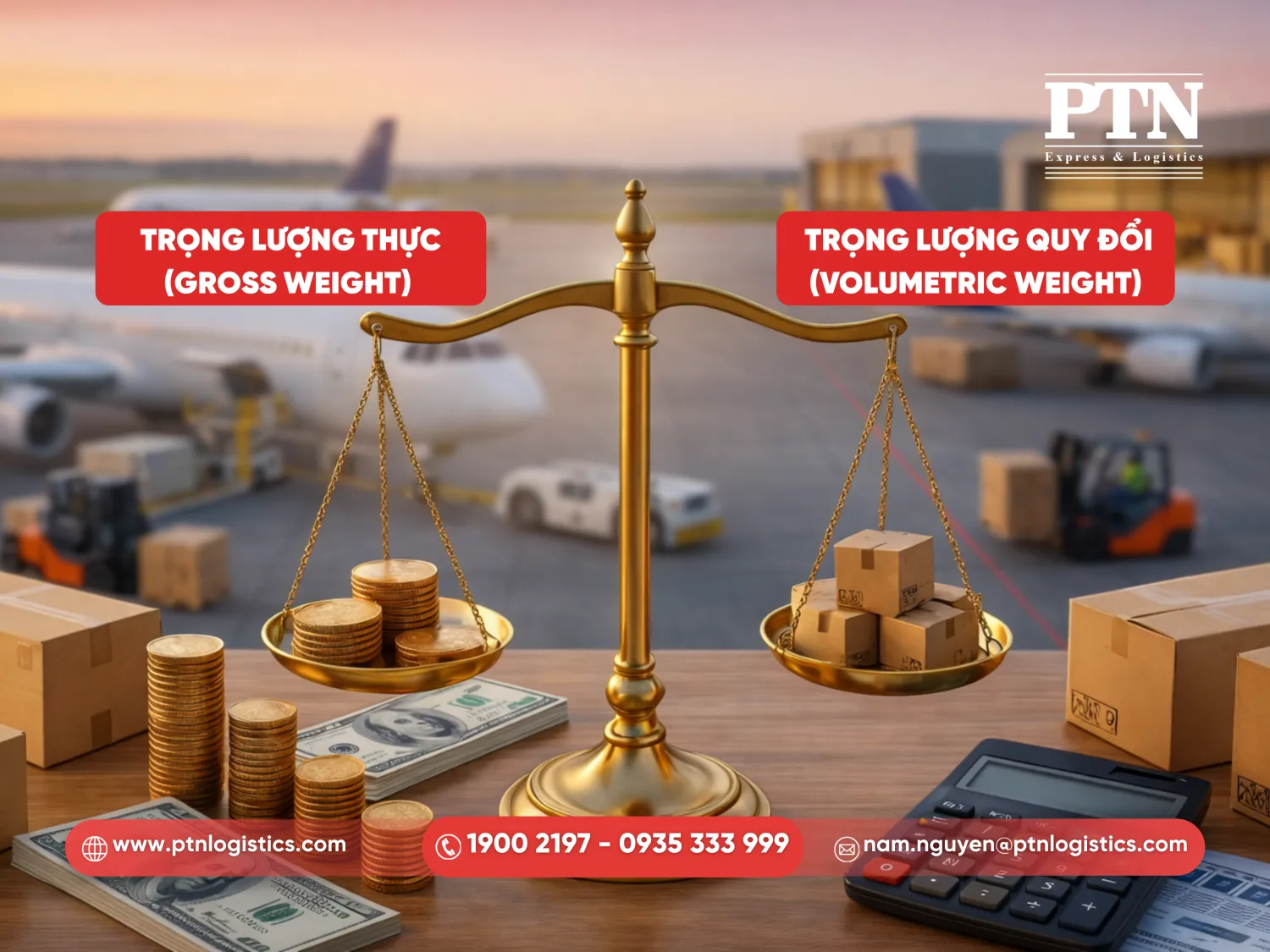 Trọng lượng thực và trọng lượng quy đổi của hàng hóa