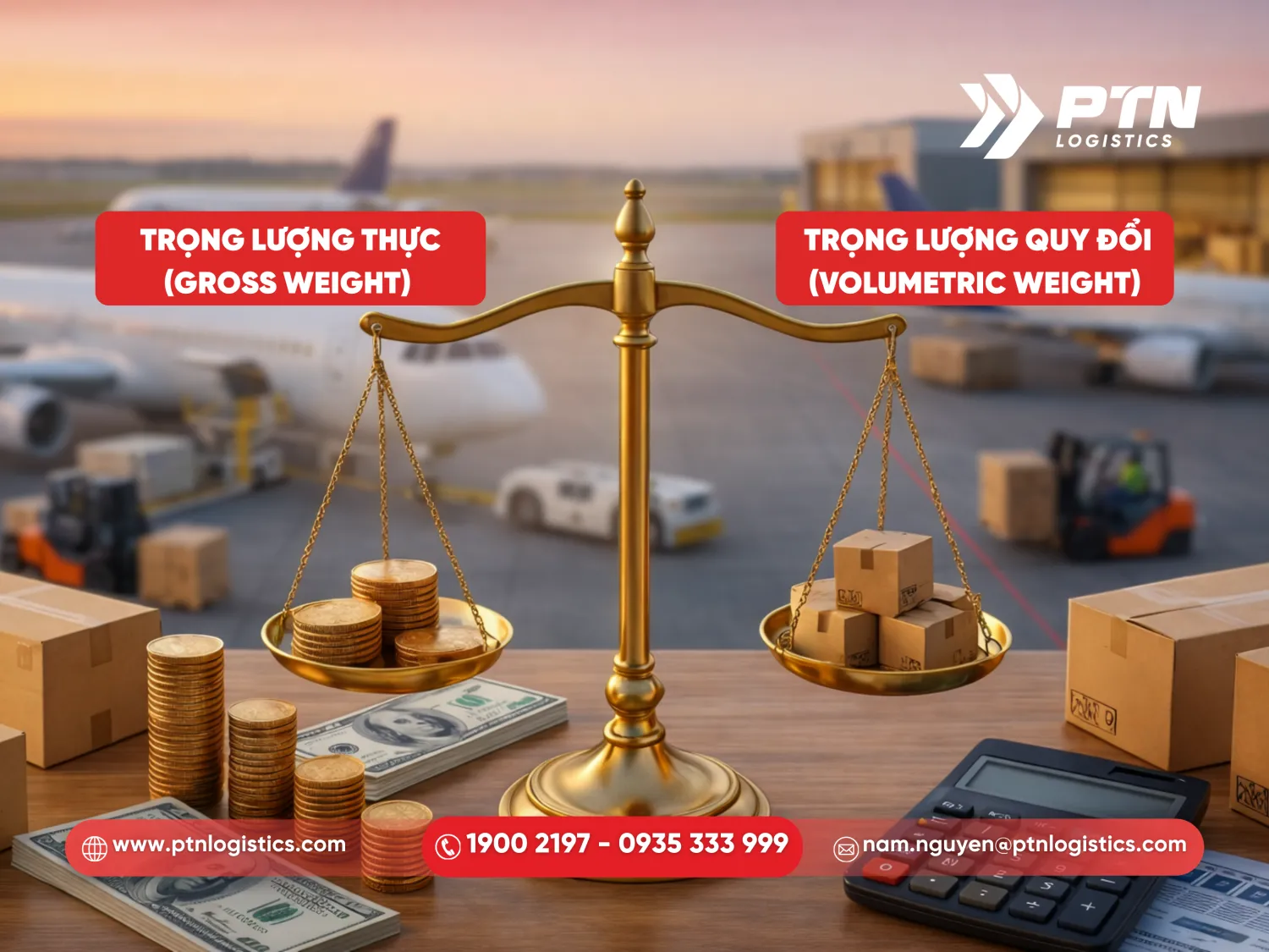 Trọng lượng thực và trọng lượng quy đổi để tính cước