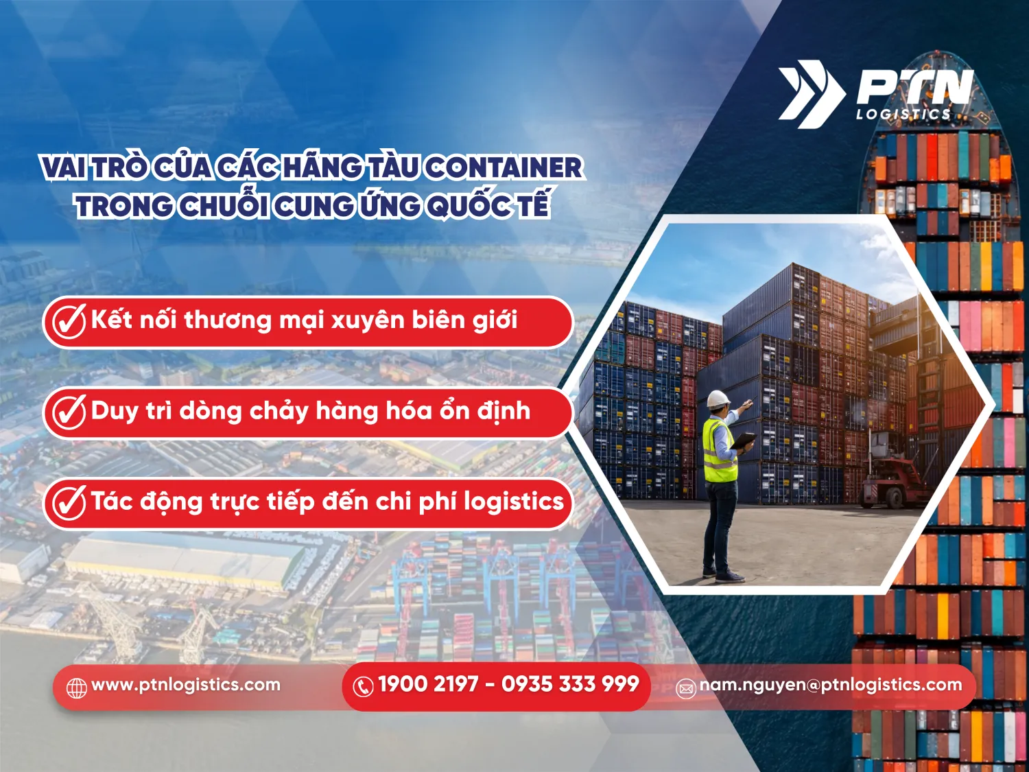 Vai trò quan trọng của các hãng tàu container trong chuỗi cung ứng quốc tế