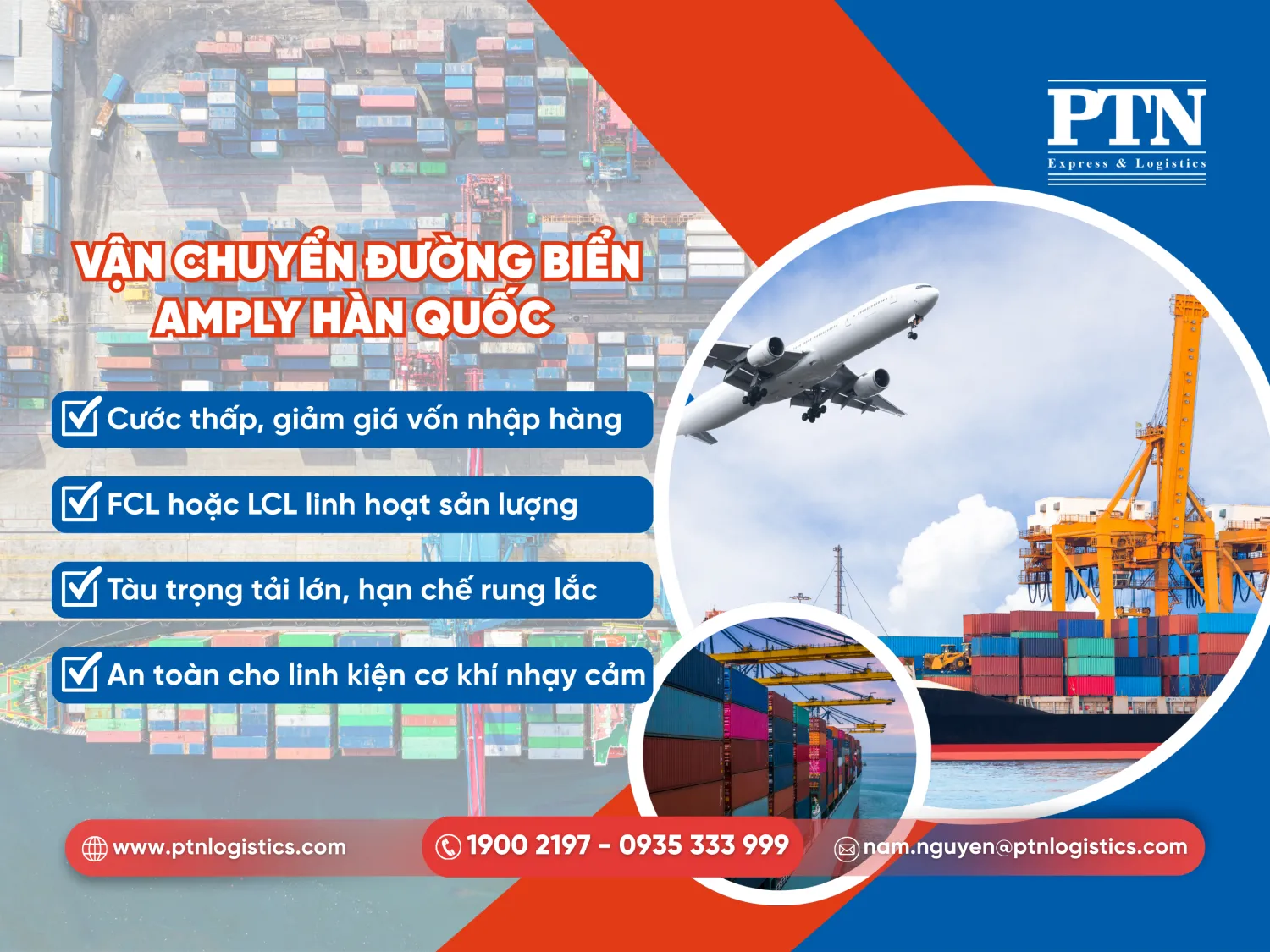 Vận chuyển đường biển amply Hàn Quốc