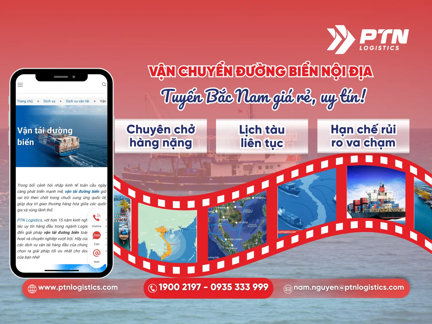 Vận chuyển đường biển nội địa tuyến Bắc-Nam giá rẻ, uy tín