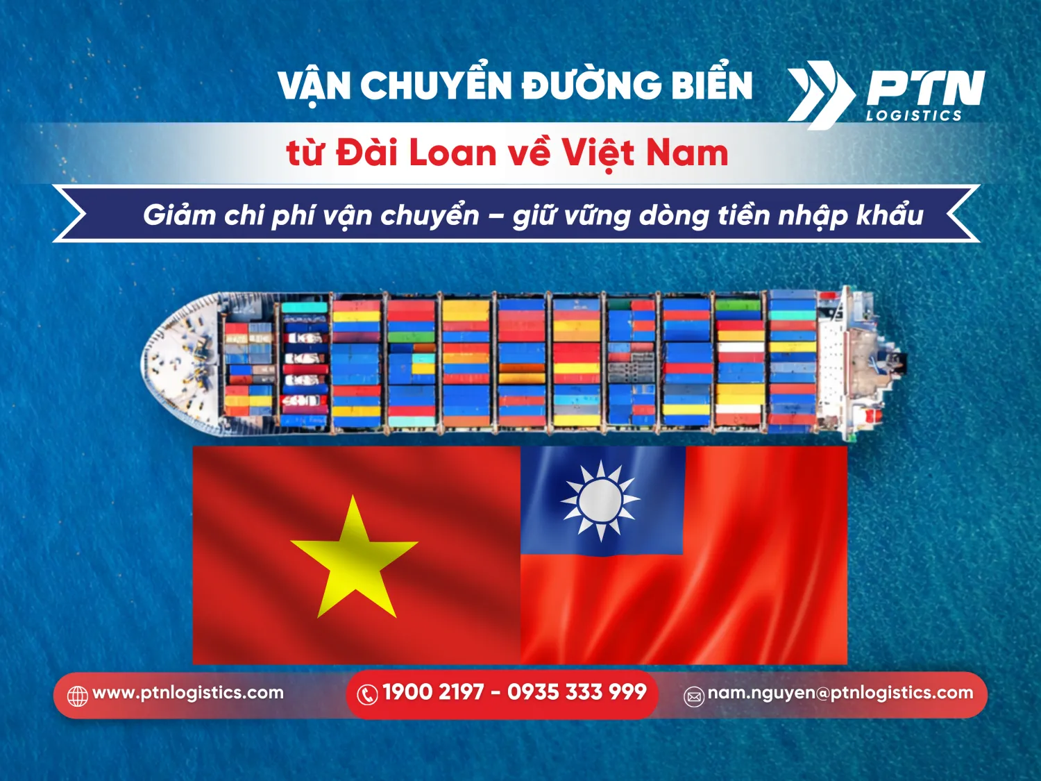 Vận chuyển đường biển từ Đài Loan về Việt Nam, giảm chi phí vận chuyển