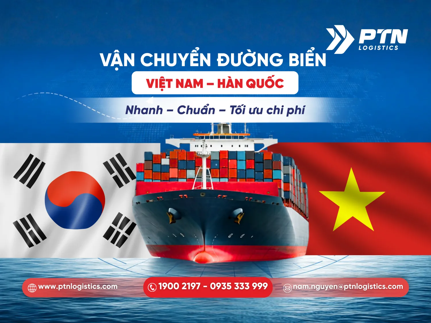 Vận chuyển đường biển từ Việt Nam sang Hàn Quốc nhanh. chuẩn, tối ưu chi phí