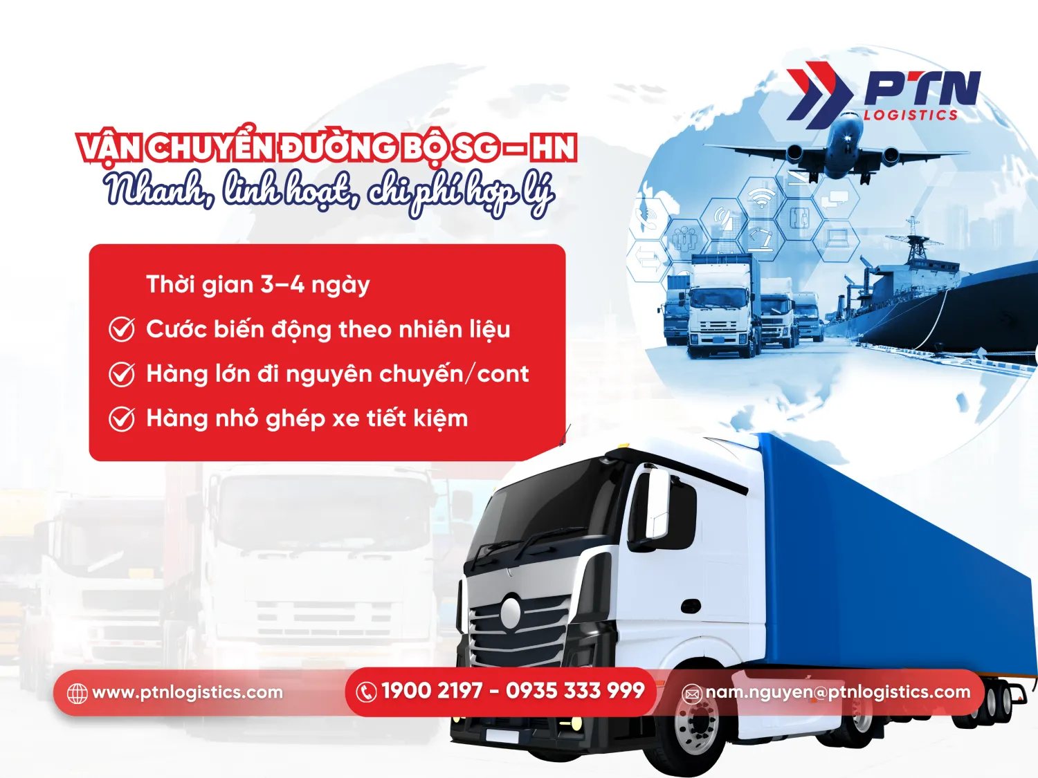 Vận chuyển đường bộ từ Sài Gòn ra Hà Nội nhanh, linh hoạt