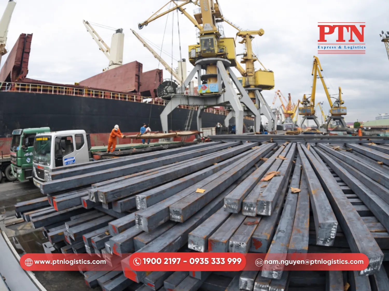 Vận chuyển kết cấu thép bằng tàu hàng rời