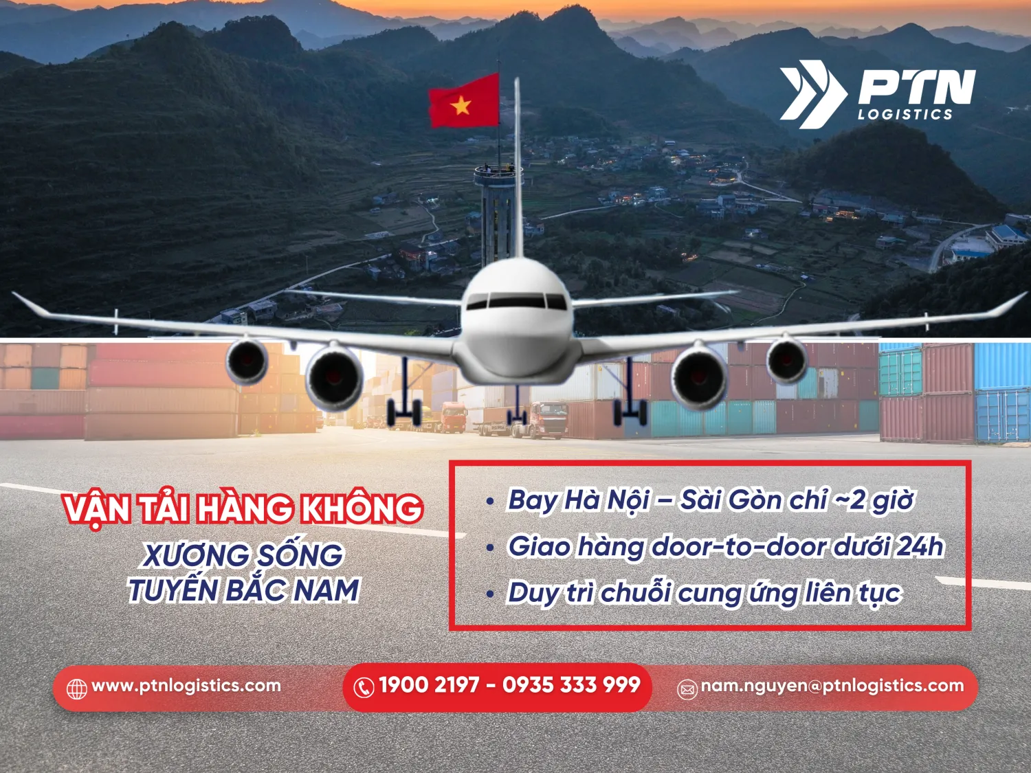 Vận tải hàng không là xương sống tuyến Bắc-Nam