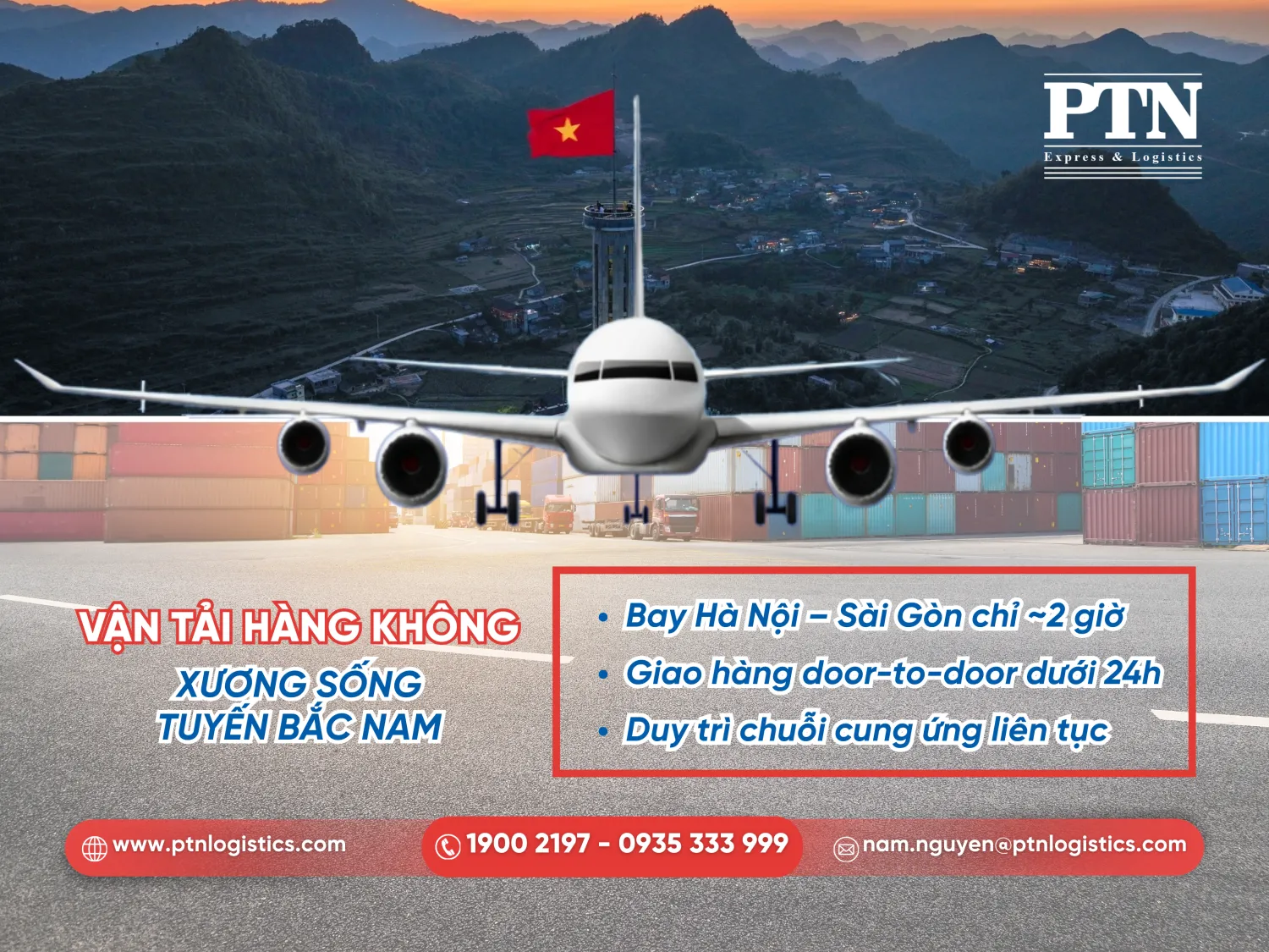 Vận tải hàng không - Xương sống tuyến Bắc-Nam