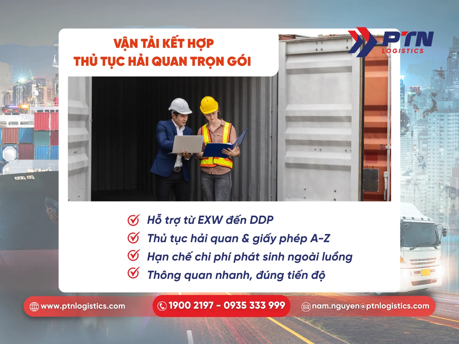 Vận tải kết hợp dịch vụ thủ tục hải quan trọn gói