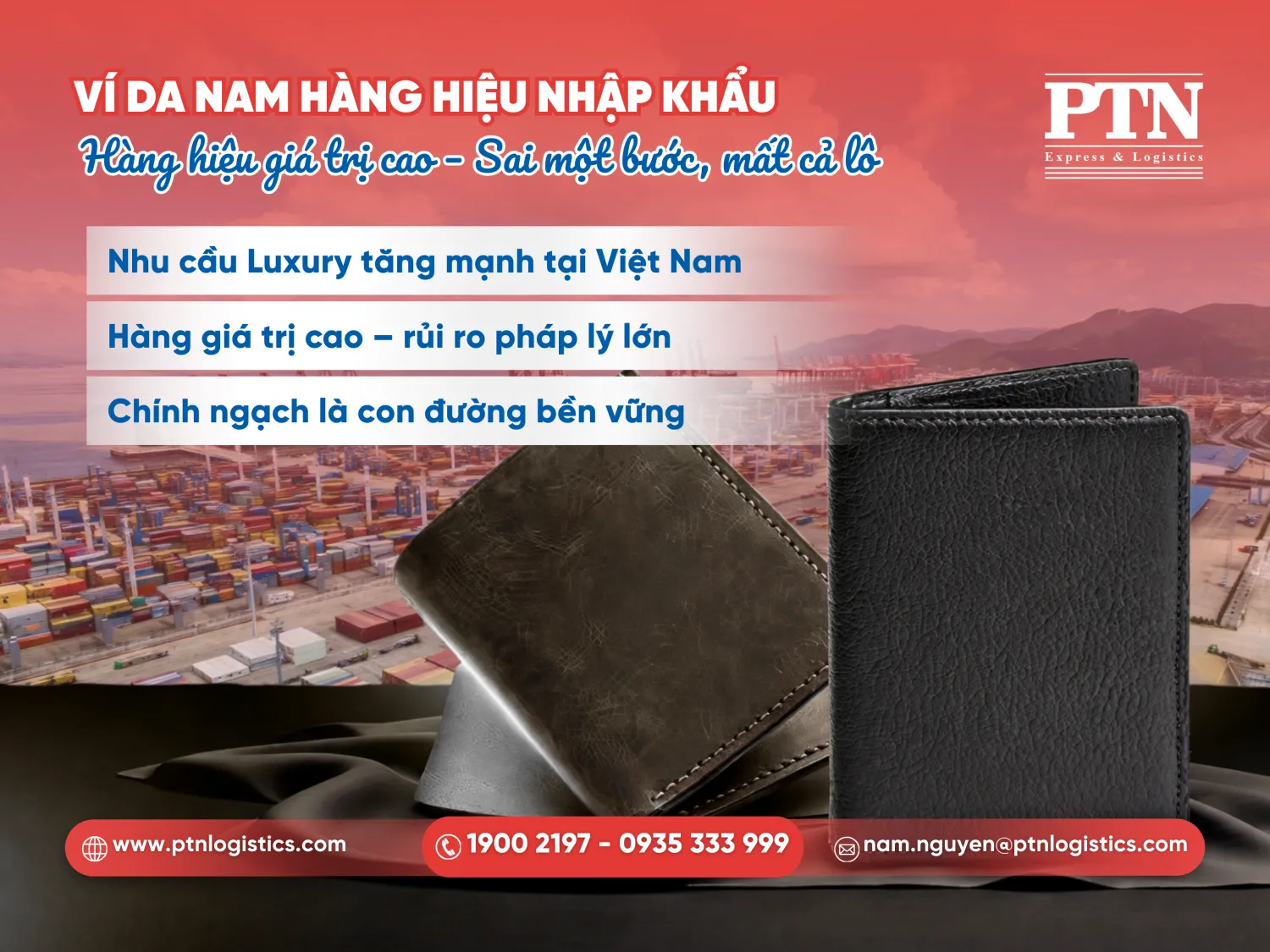 Ví da nam hàng hiệu nhập khẩu