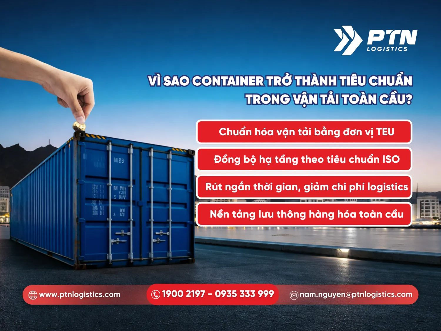 Vì sao container lại trở thành tiêu chuẩn trong vận tải toàn cầu