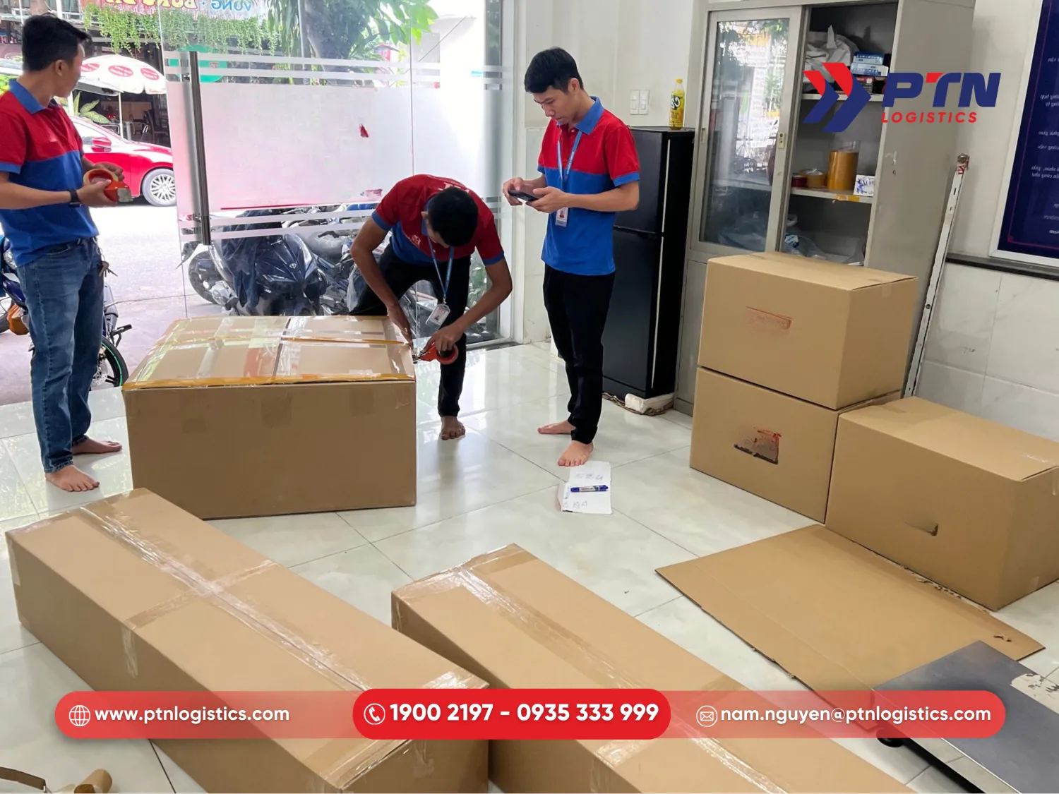 Bước gia cố bao bì và gom hàng