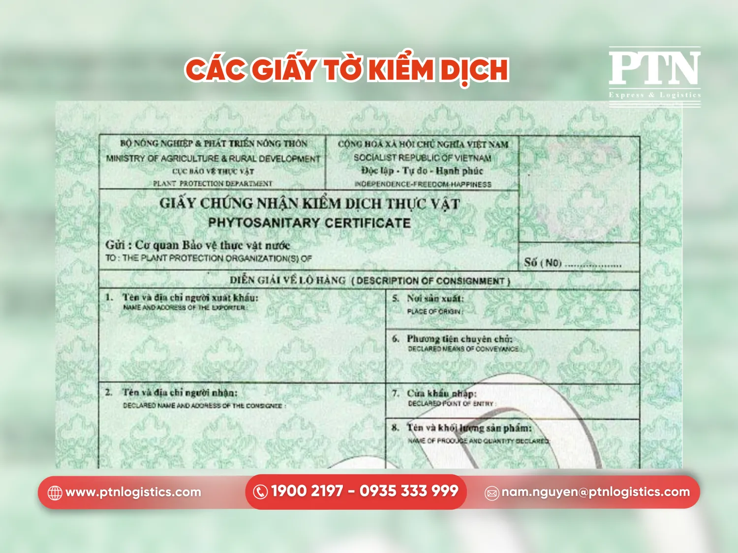 Các giấy tờ kiểm dịch