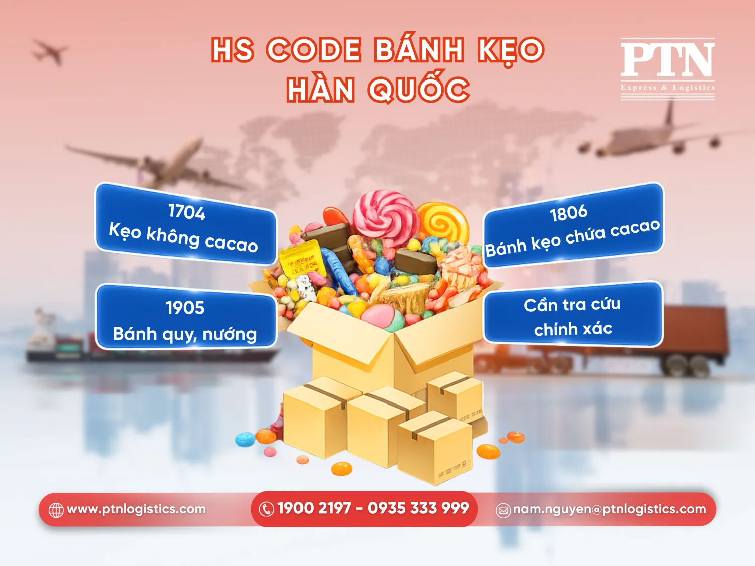 Các mã HS Code phổ biến của bánh kẹo Hàn Quốc
