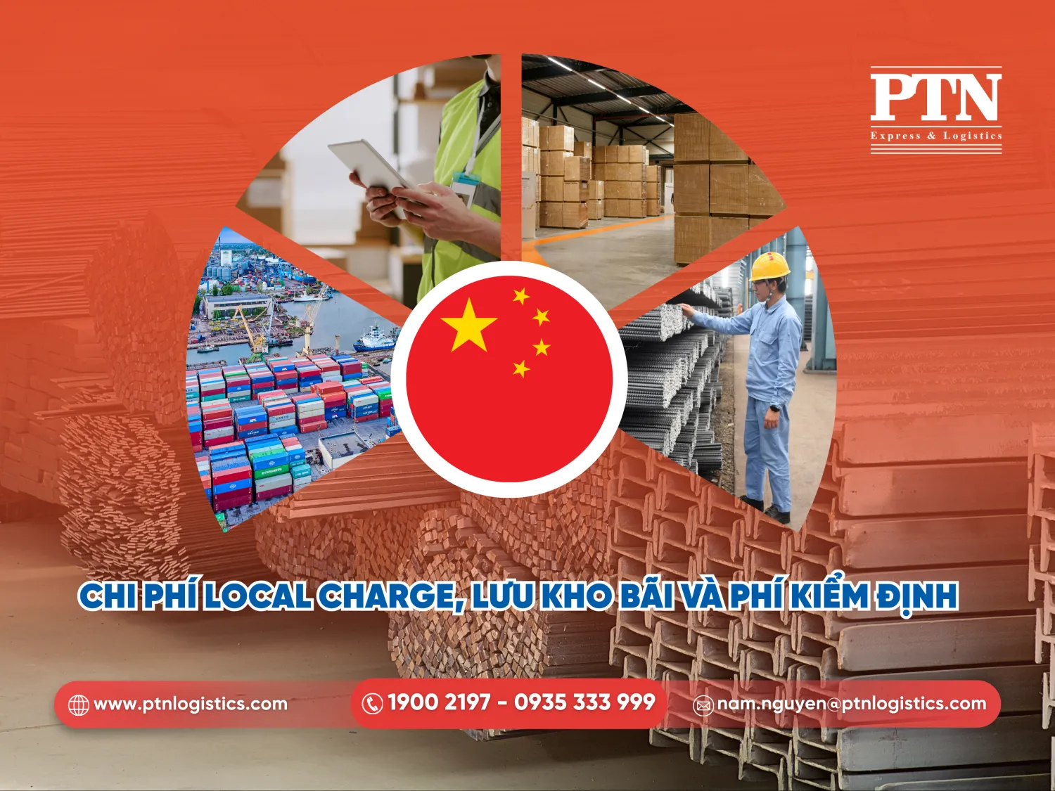 Chi phí local charge, lưu kho bãi và phí kiểm định