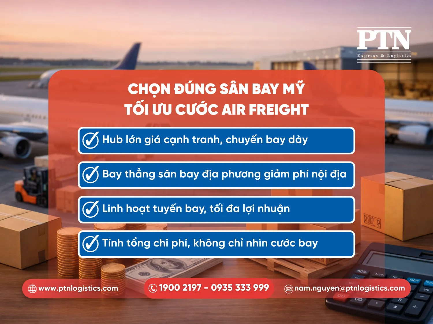 Chọn đúng sân bay Mỹ - Tối ưu cước air frieght