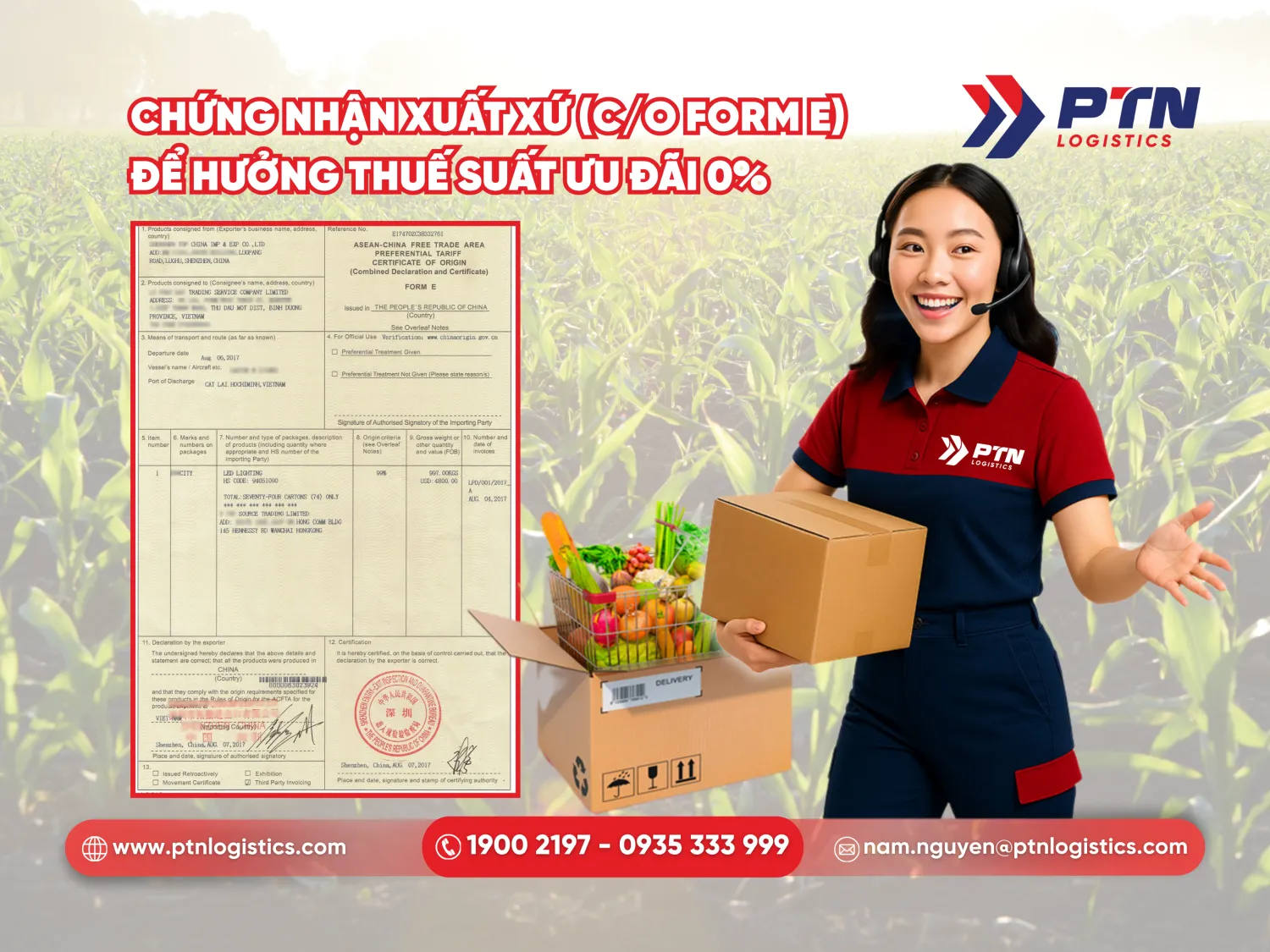Chứng nhận xuất xứ để hưởng thuế suất ưu đãi 0%