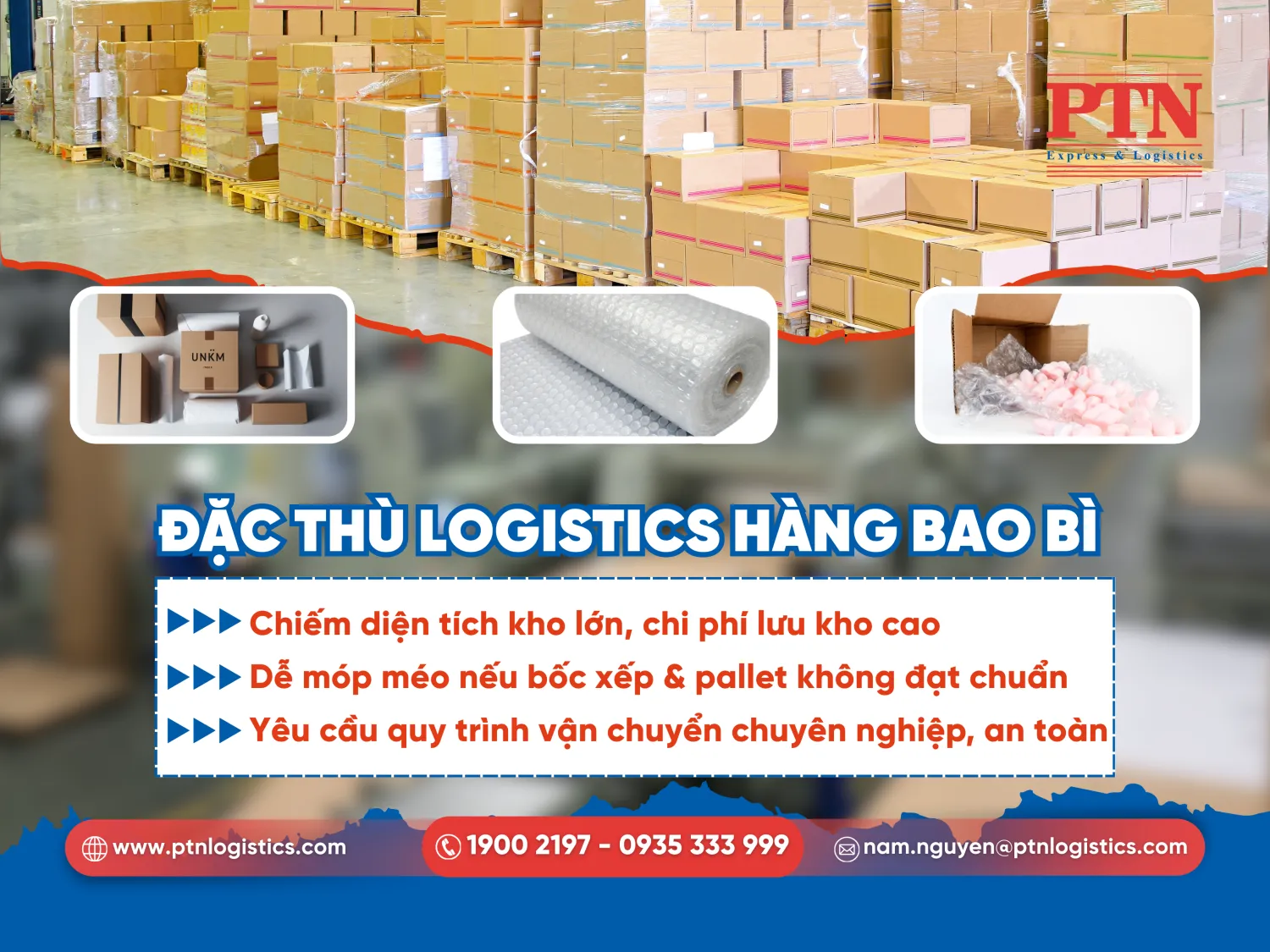 Đặc thù logistics hàng bao bì