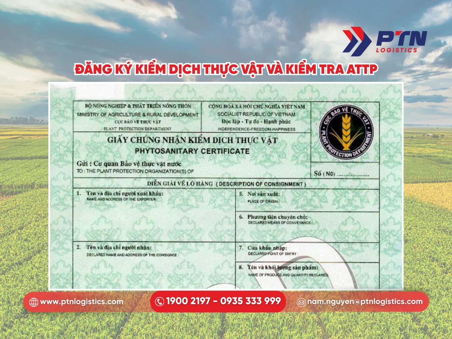 Đăng ký kiểm dịch thực vật và thực hiện kiểm tra ATTP