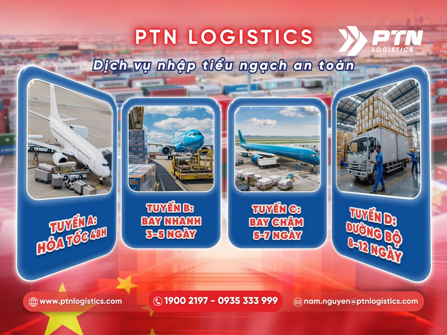 Dịch vụ nhập hàng tiểu ngạch Trung Quốc tại PTN Logistics