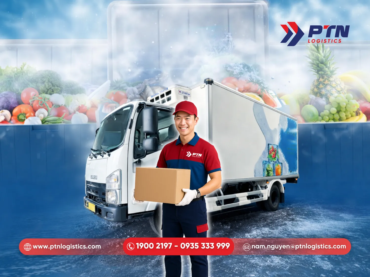 Dịch vụ xe tải lạnh cho hàng thực phẩm và dược phẩm nhập khẩu