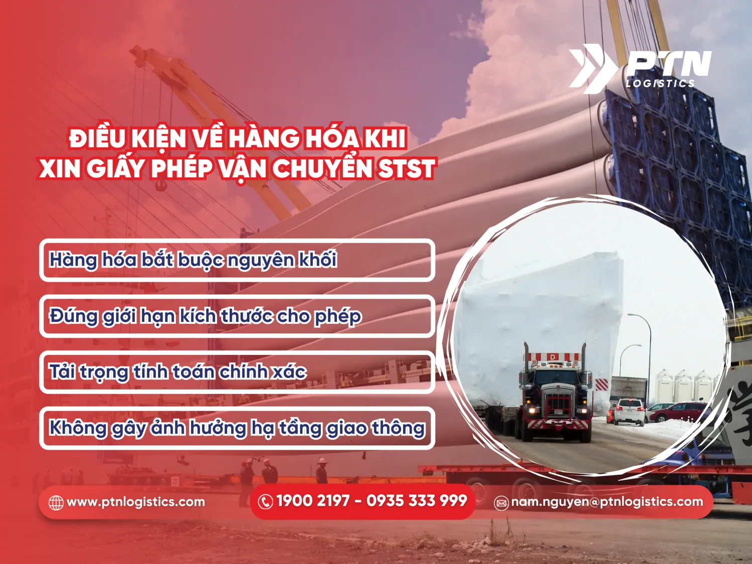 Điều kiện về hàng hóa khi xin giấy phép vận chuyển cho hàng siêu trường siêu trọng