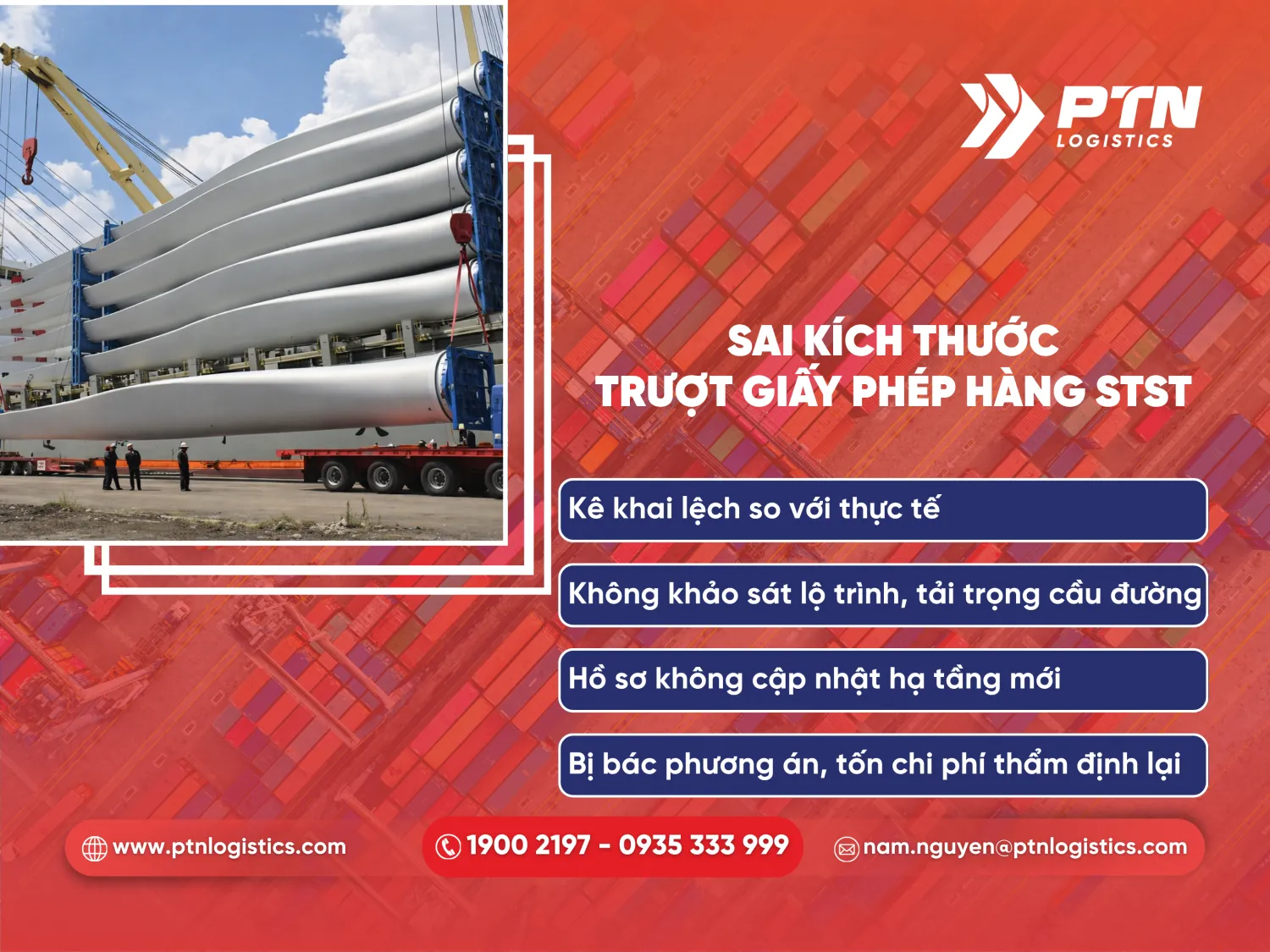 Khi sai kích thước sẽ khiến trượt giấy phép hàng STST