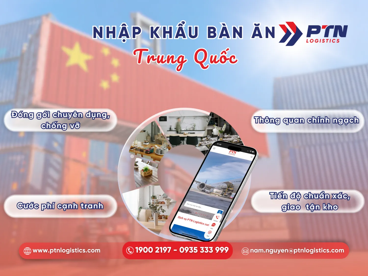 Mặt hàng bàn ăn nhập khẩu Trung Quốc