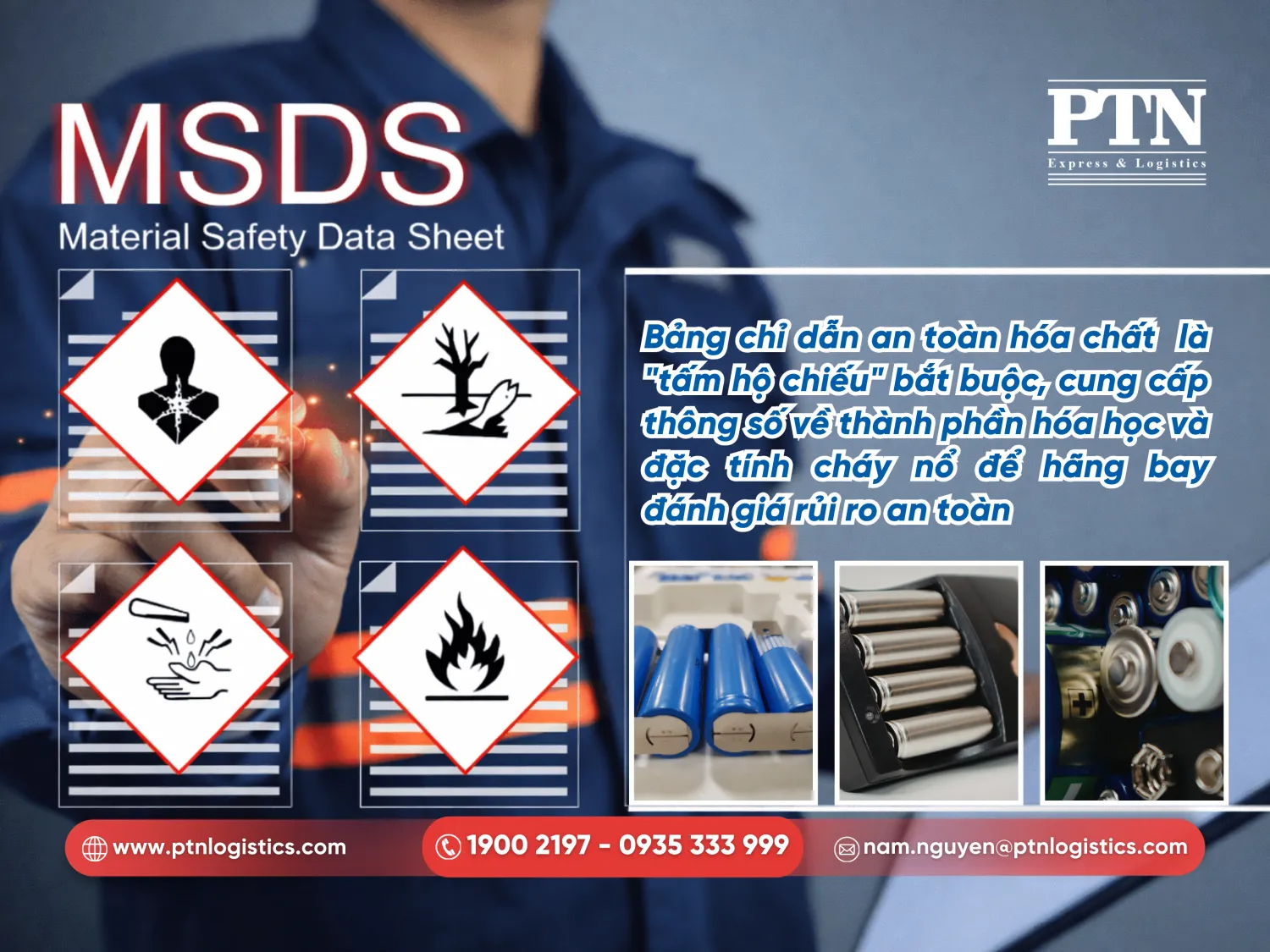 MSDS bắt buộc có để vận chuyển pin bằng đường hàng không