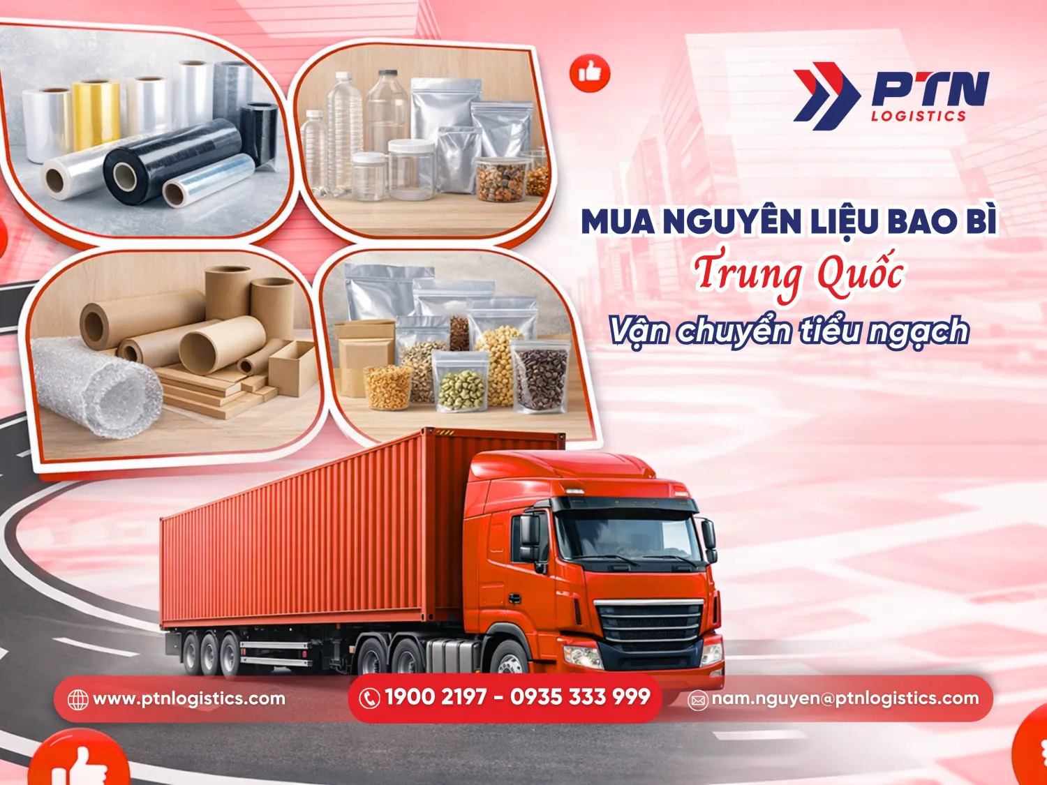 Mua nguyên liệu bao bì Trung Quốc vận chuyển tiểu ngạch