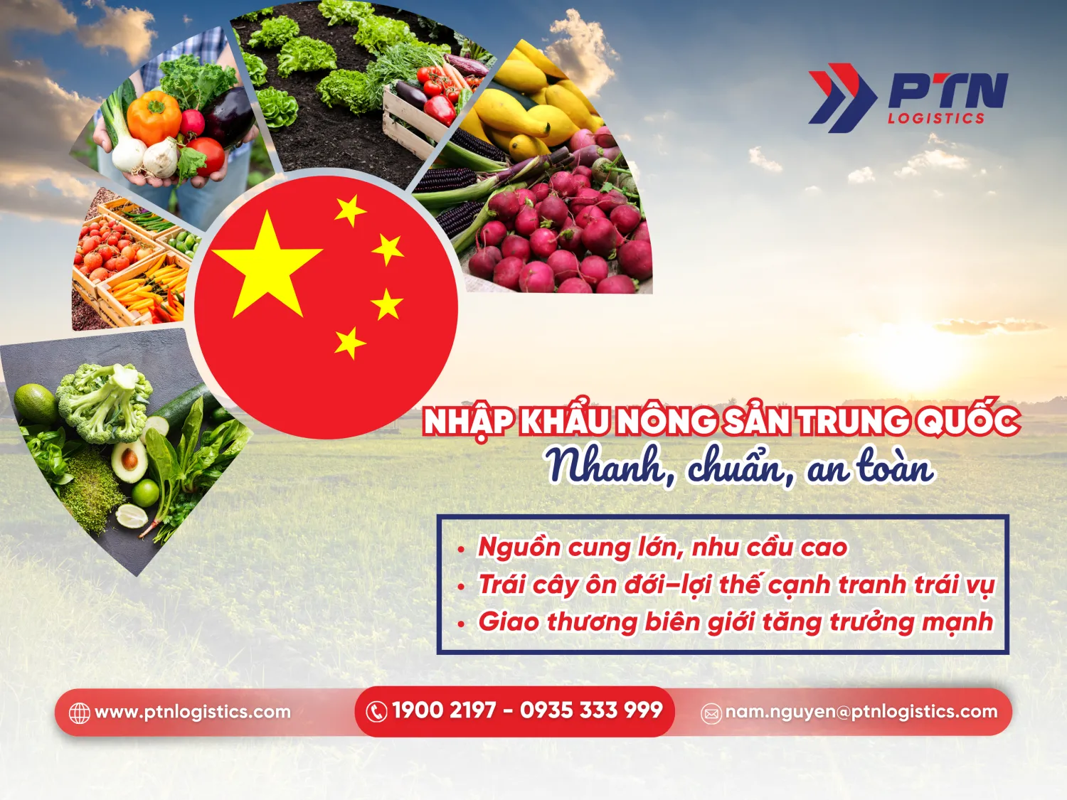 Nhập khẩu nông sản Trung Quốc nhanh, chuẩn, an toàn