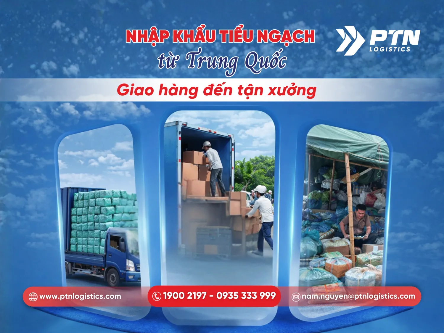 Nhập khẩu tiểu ngạch từ Trung Quốc, giao hàng đến tận xưởng