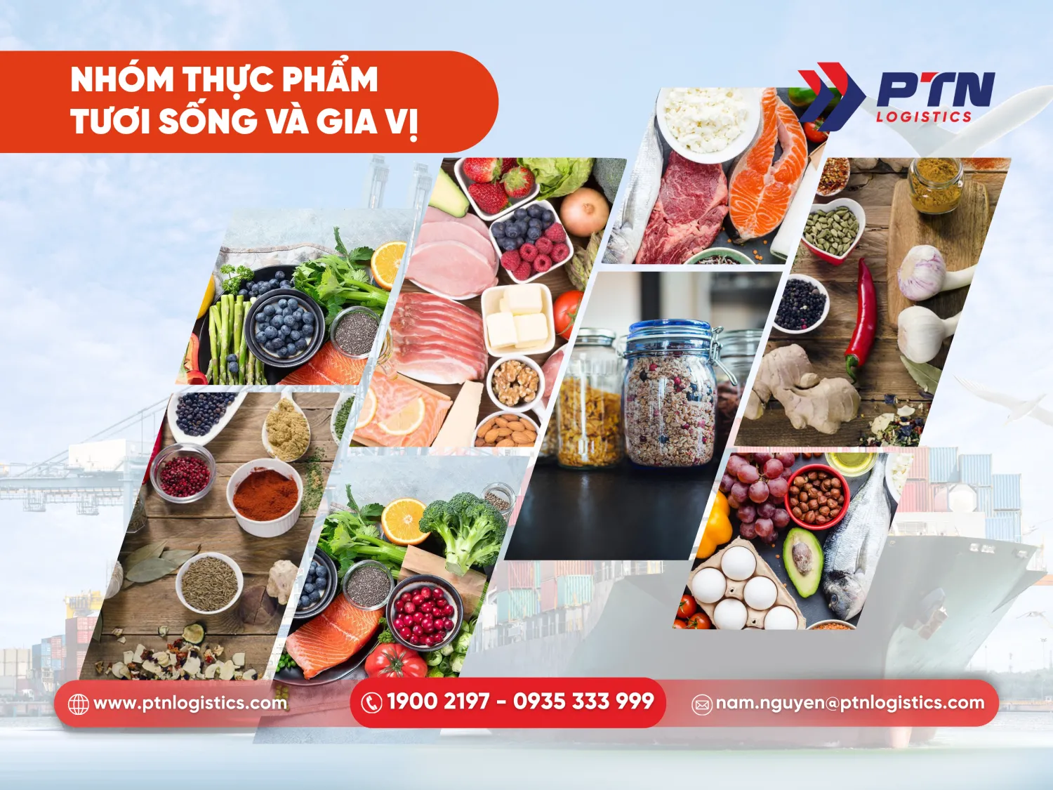 Nhóm thực phẩm tươi sống và các loại gia vị