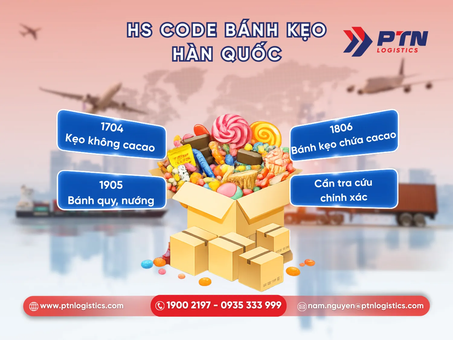 Những mã HS Code phổ biến của bánh kẹo Hàn Quốc