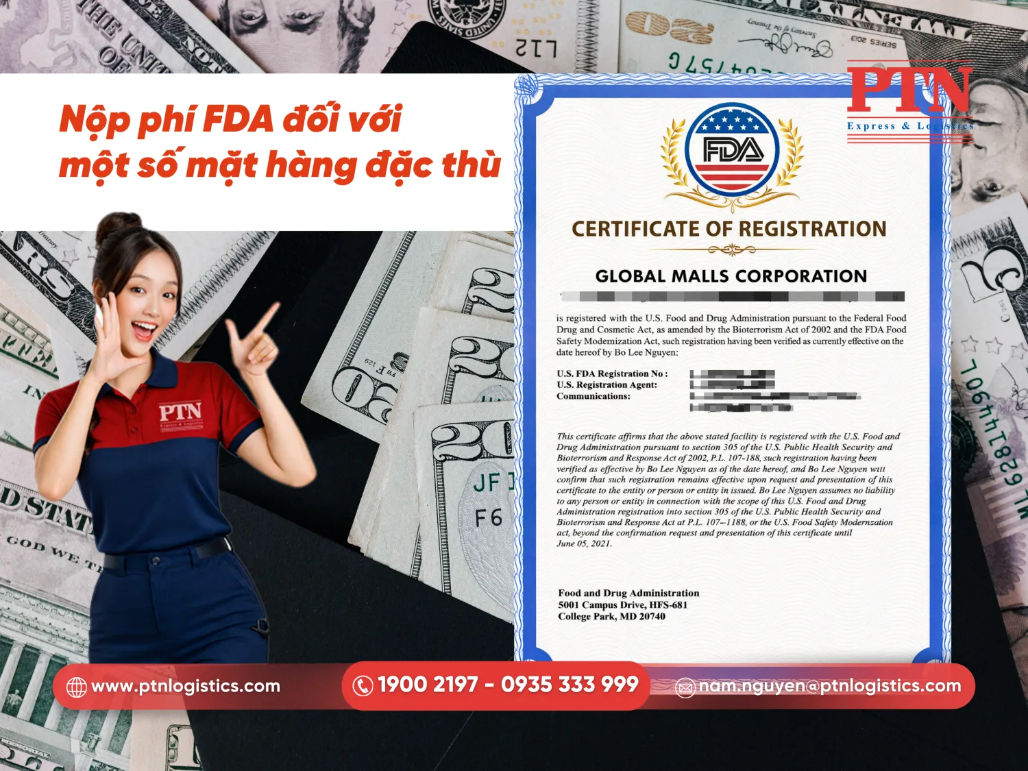 Nộp phí FDA đối với một số mặt hàng đặc thù