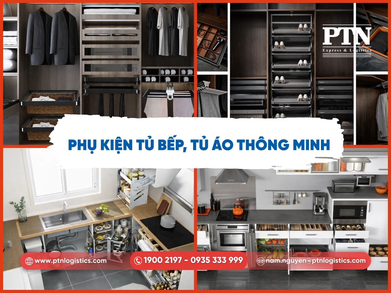 Phụ kiện tủ bếp, tủ áo thông minh